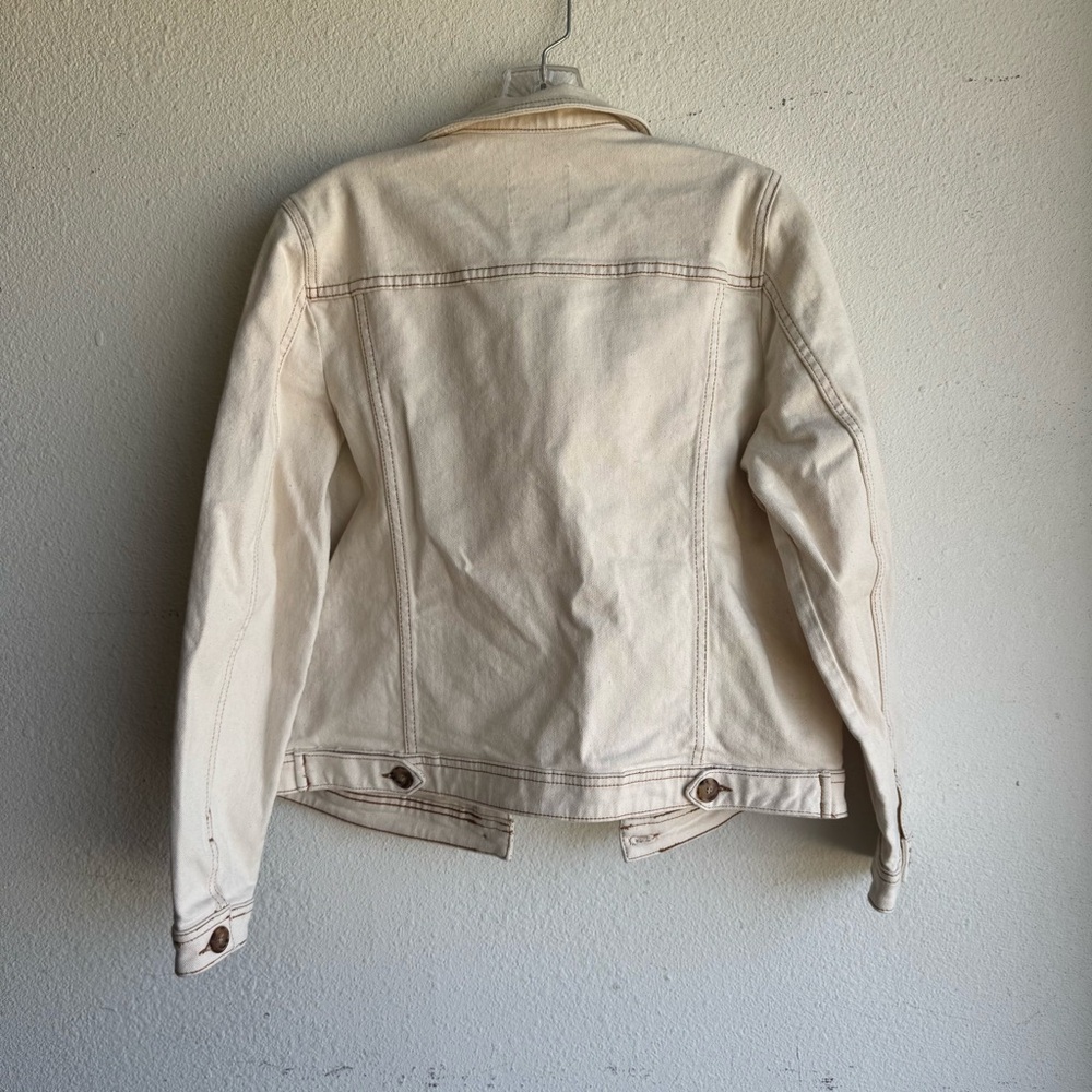 NWOT Sezane Wilfried Ecru Organic Cotton Denim Jacket - Picture 8 of 10
